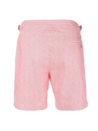 Shop Orlebar Brown Striped Swim Shorts In White