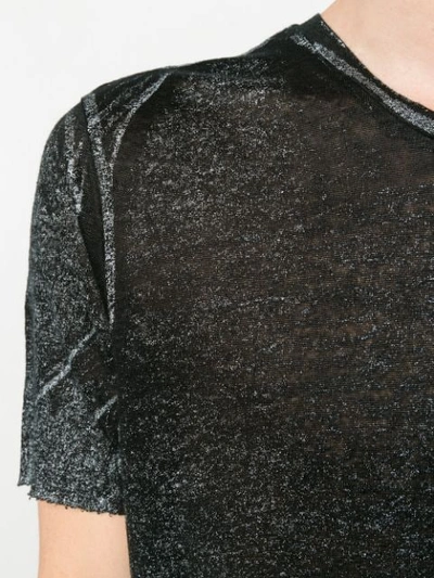 Shop Thom Krom Glitter Round Neck T In Black