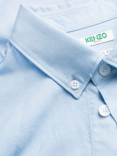 Shop Kenzo Tiger Button Down Shirt In Blue