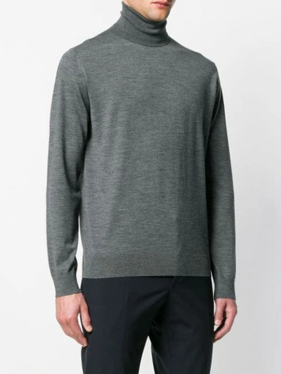 Shop Prada Classic Polo Neck In Grey