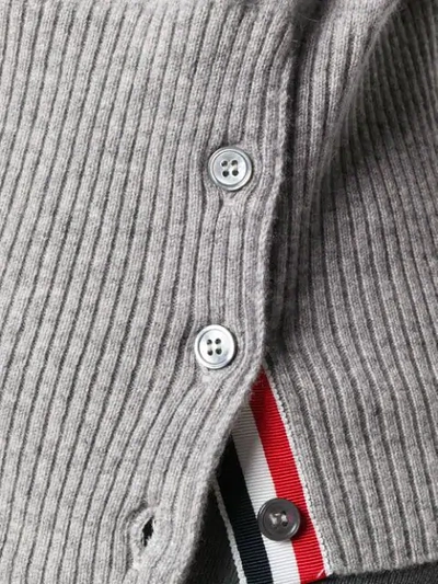 Shop Thom Browne 4-bar 2-in-1 Cashmere Half-vest Polo In Grey
