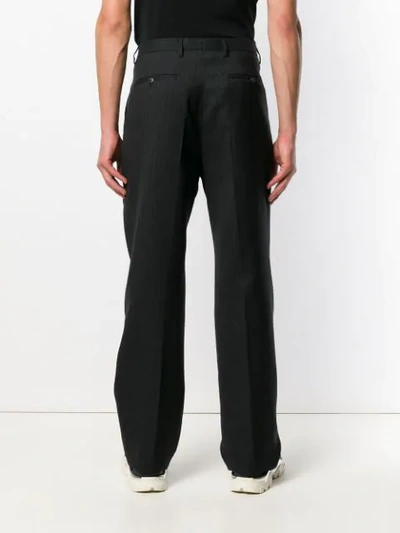 Shop Lanvin Pinstripe Straight Leg Trousers In Black