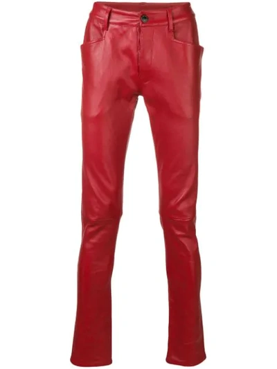 Shop Rick Owens Skinny Pants In Red