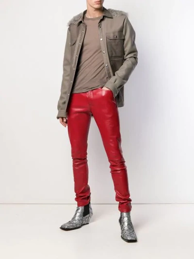 Shop Rick Owens Skinny Pants In Red