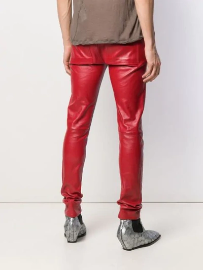 Shop Rick Owens Skinny Pants In Red