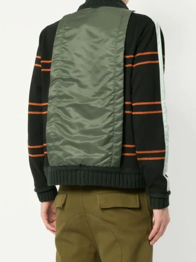 Shop Craig Green Striped Sleeves Panelled Jacket In Black