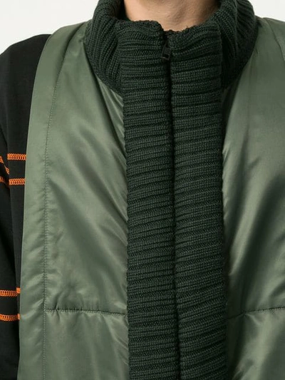 Shop Craig Green Striped Sleeves Panelled Jacket In Black