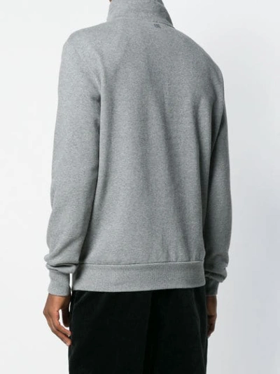 Shop Ami Alexandre Mattiussi Ami Paris Patch Half-zipped Sweatshirt In Grey