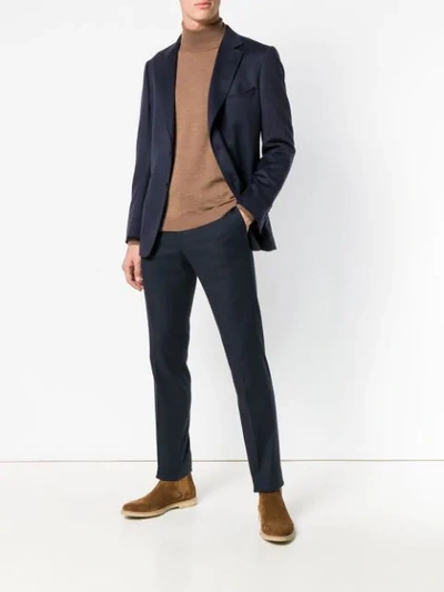 Incotex Slim Fit Trousers In Blue With Check Pattern In Blue