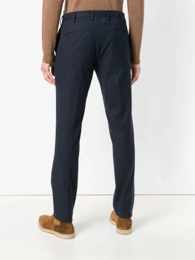 Shop Incotex Micro Pattern Slim-fit Trousers In Blue