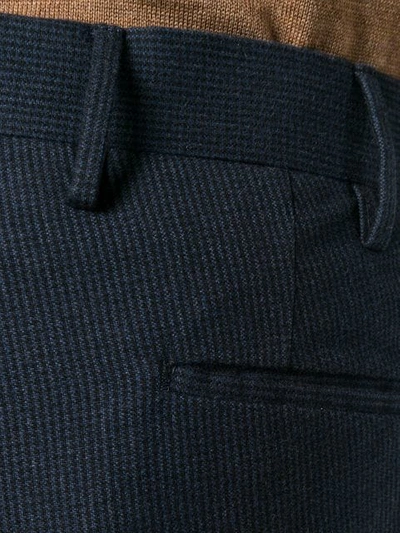 Incotex Slim Fit Trousers In Blue With Check Pattern In Blue