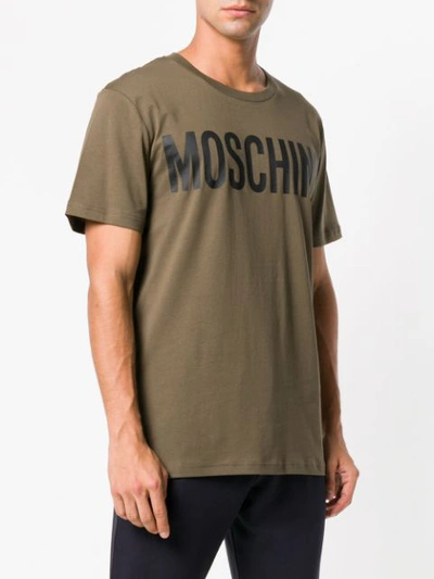 Shop Moschino Logo Print T-shirt - Green