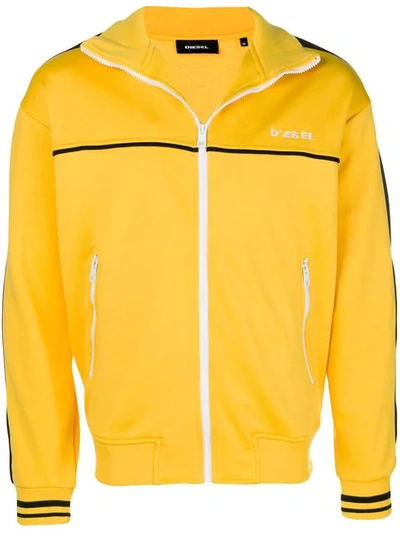 Shop Diesel Zipped Sport Jacket - Yellow