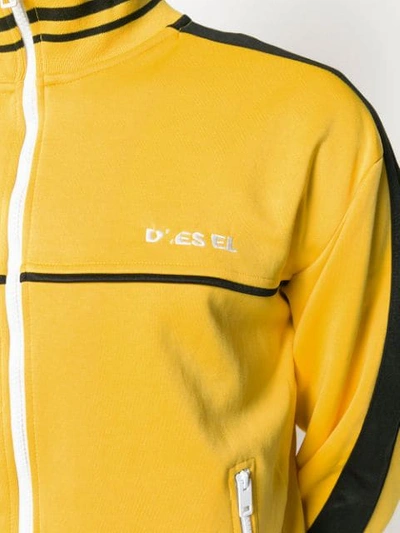 Shop Diesel Zipped Sport Jacket - Yellow