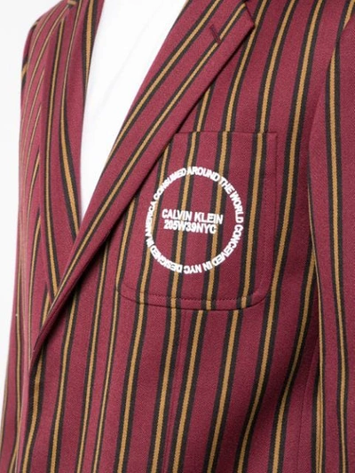 Shop Calvin Klein 205w39nyc Striped Blazer In Red