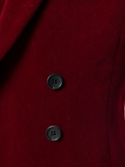 Pre-owned Yohji Yamamoto Vintage Double-breasted Velvet Blazer In Red