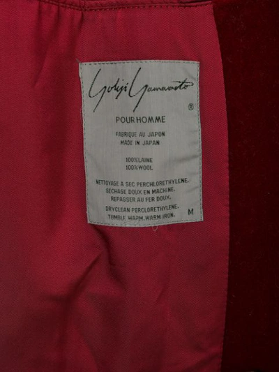 Pre-owned Yohji Yamamoto Vintage Double-breasted Velvet Blazer In Red