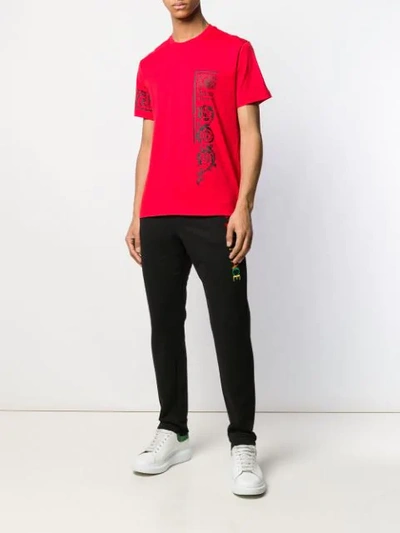 Shop Versace Signature Brand Logos T-shirt In Red