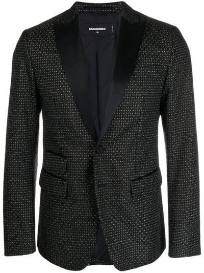 Shop Dsquared2 London Geometric Patterned Blazer In Black