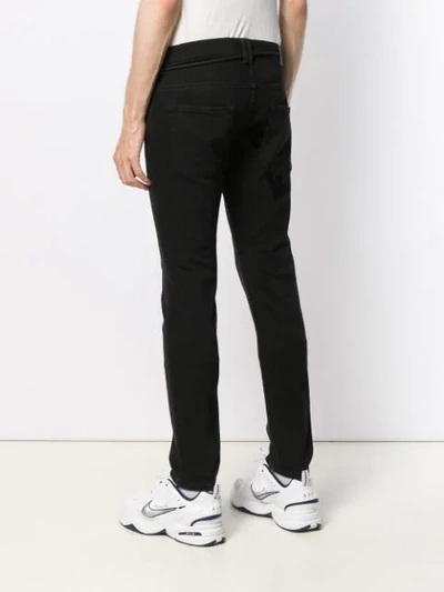 Shop Off-white Drawstring Slim Logo Jeans In Black