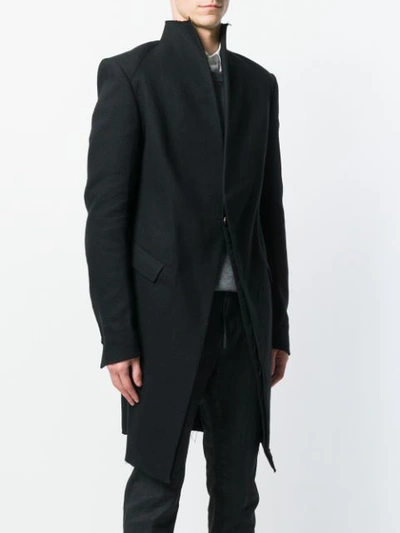 Shop Cedric Jacquemyn Raw Collar Coat - Black