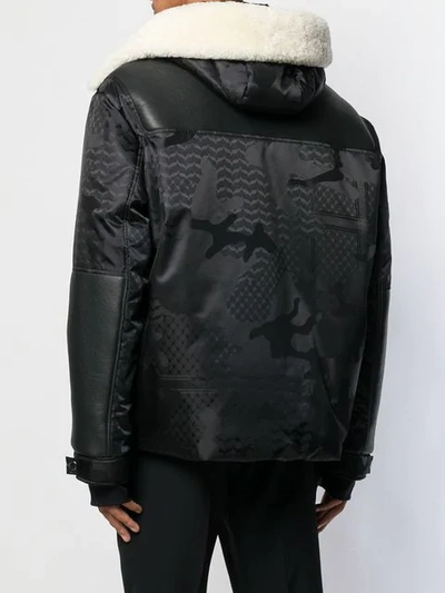 Shop Neil Barrett Patterned Coat In Black