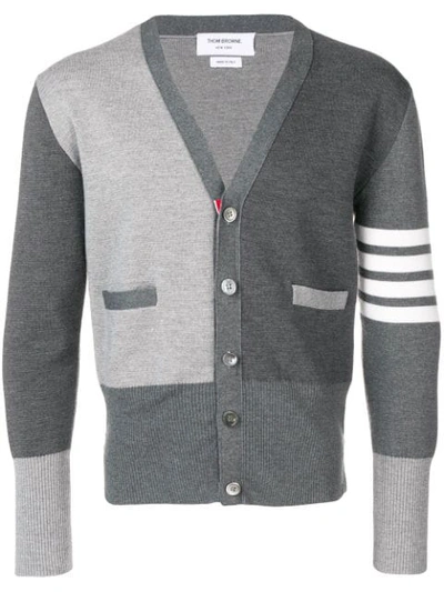 Shop Thom Browne Jersey Stitch Merino Cardigan In 035 Medium Grey