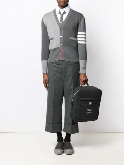 Shop Thom Browne Jersey Stitch Merino Cardigan In 035 Medium Grey