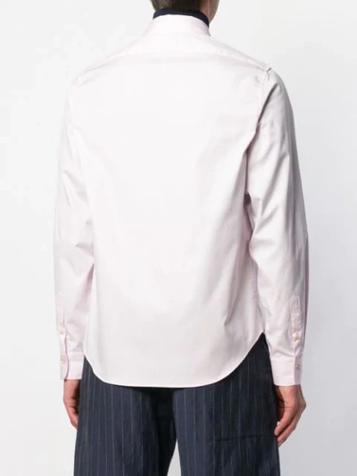 Shop Gucci Embroidered Collar Shirt In Pink