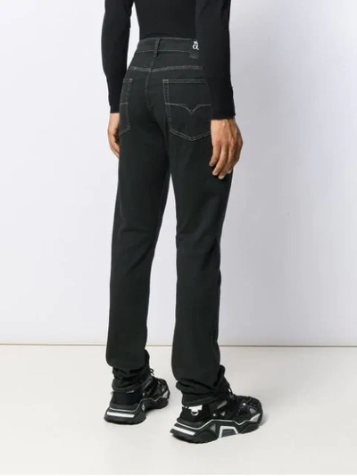 Shop Versace Jeans Couture Slim-fit Jeans In Black