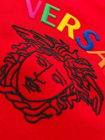 VERSACE MEDUSA LOGO多色POLO衫 - 红色