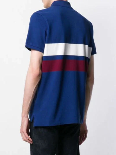 Shop Polo Ralph Lauren Stripe Detail Polo Shirt In Blue