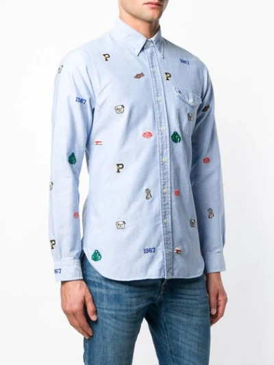 Shop Polo Ralph Lauren Embroidered Shirt In Blue