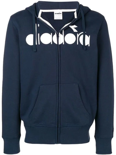 Shop Diadora Hooded Sweatshirt In Blue