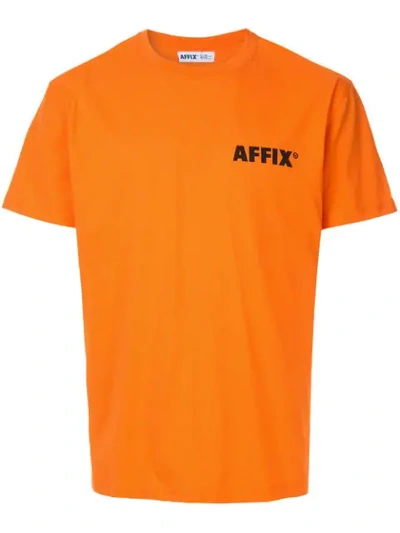 Shop Affix Logo Print T In Safety Orange/black