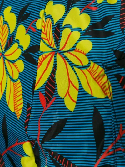 Shop Prada Floral Print Swimming Trunks In Blue