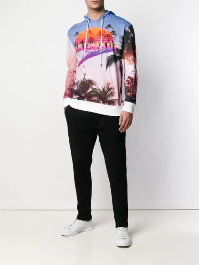 Shop Balmain Kapuzenpullover Mit "beach Club"-print In Aaa Multicolore