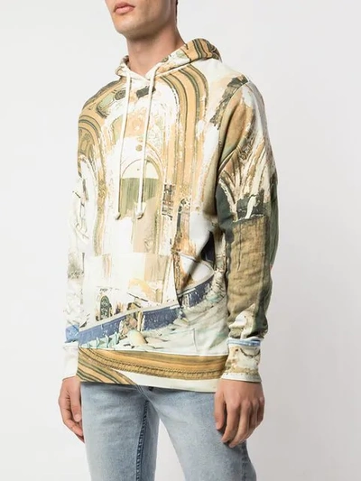 Shop 424 Faded Print Hoodie In Multicolour