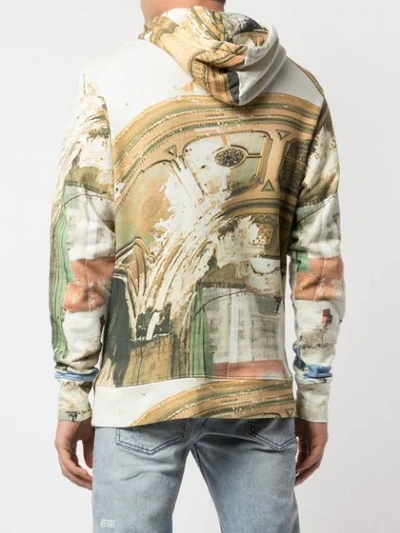 Shop 424 Faded Print Hoodie In Multicolour