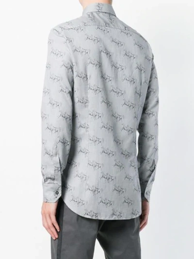 Shop Etro Horse Race Print Shirt - Grey
