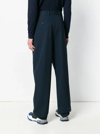Shop Prada Gabardine Trousers In Blue