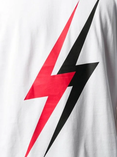 Shop Neil Barrett Lightning Bolt T-shirt In White
