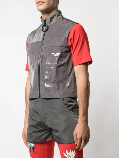 Shop Angus Chiang Zipped Vest In Grey