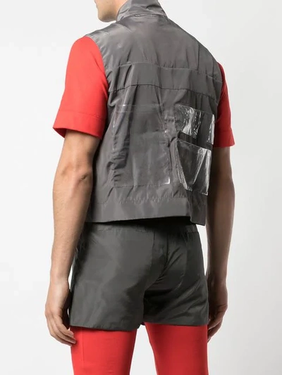 Shop Angus Chiang Zipped Vest In Grey