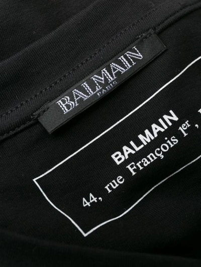 Shop Balmain Logo Printed Vest In 0pa Black