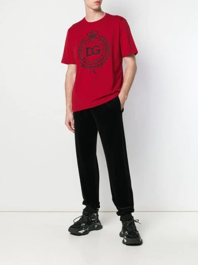Shop Dolce & Gabbana T-shirt Mit Logo-print - Rot In Red