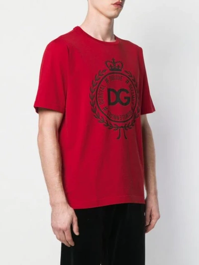 Shop Dolce & Gabbana T-shirt Mit Logo-print - Rot In Red