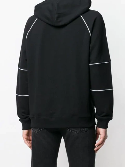 Shop Givenchy Contrast Trim Logo Hoodie In Black