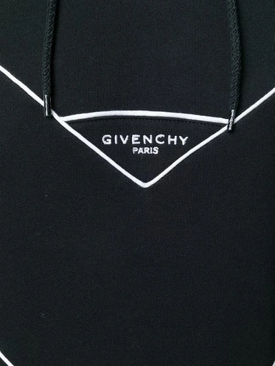 Shop Givenchy Contrast Trim Logo Hoodie In Black