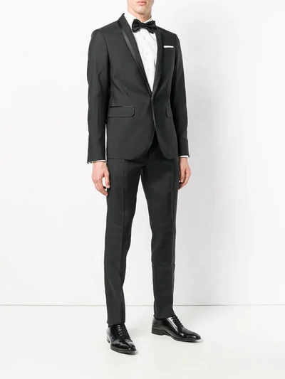 Shop Dsquared2 Silk Trimmed Dinner Suit In Black